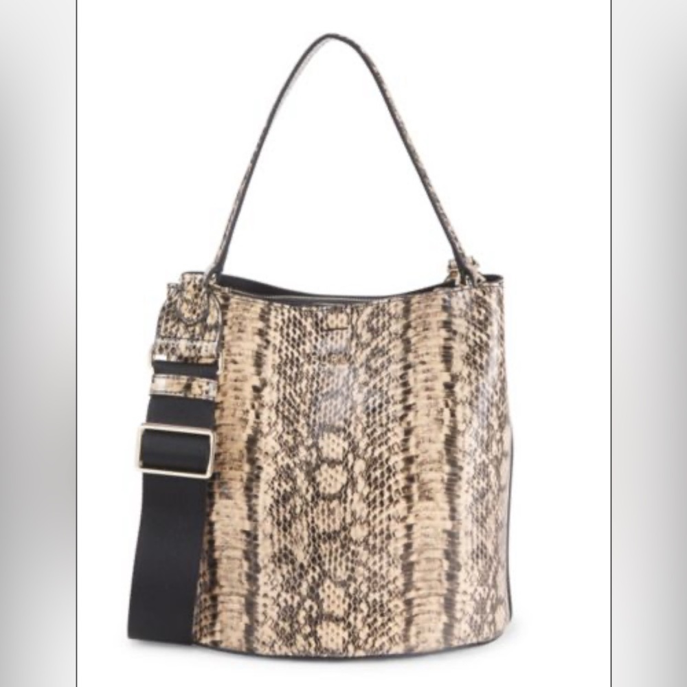Furla Danae Croc-Embossed Bucket Bag